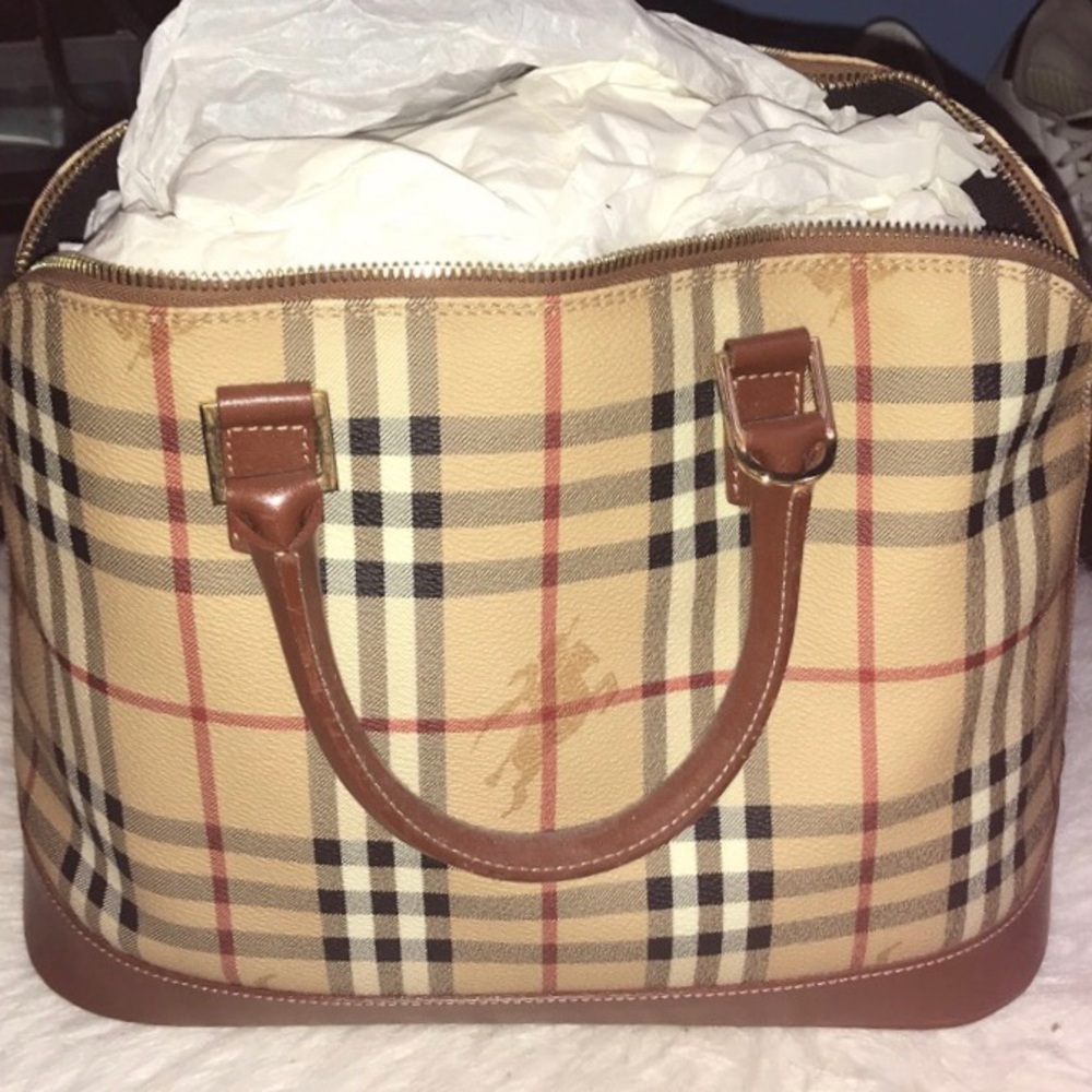 AUTHENTIC HAYMARKET CHECK TOTE W/ KEYS & DUFFLE
